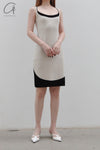 SWAYING/KNIT contrasting color collar vest skirt SW23SS2L02 meters gray PS57